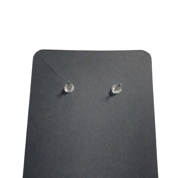 Vintage Stud Earrings Faux Pearl Center Gold Tone Crystal Trim Mom Core Gift - Picture 3 of 4